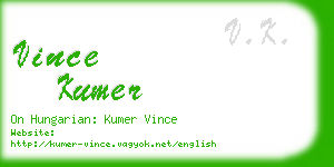 vince kumer business card
